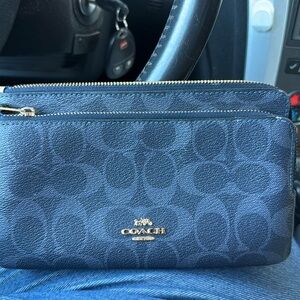 Coach denim wallet double zip wallet